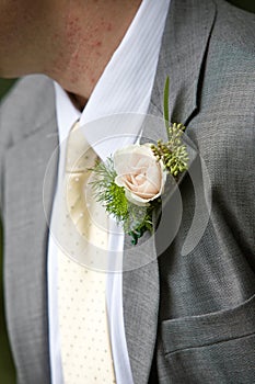 Man wearing a corsage