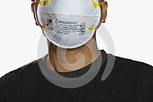 Man wearing facial N95 Filter face mask, Ecology, air pollution