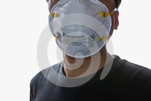 Man wearing facial N95 Filter face mask, Ecology, air pollution, Environmental