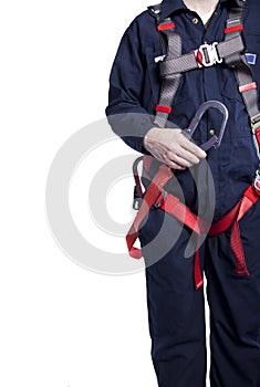 Man wearing fall protection photo