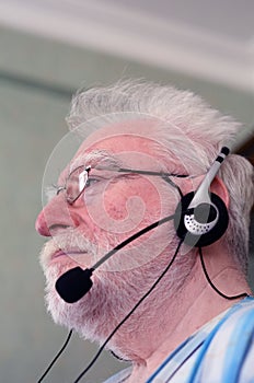 Man wearing headset