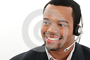 Man wearing headset