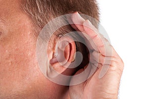 Man wearing hearing aid