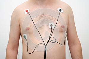 Man wearing holter monitor