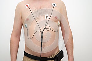 Man wearing holter monitor