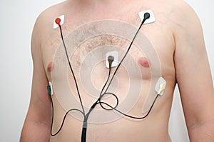Man wearing holter monitor photo