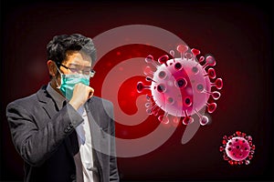 A man wearing mouth mask against the corona virus. The coronavirus outbreak is an ongoing outbreak of coronavirus disease 2019