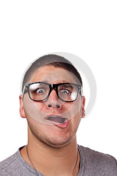 Man Wearing Nerd Glasses