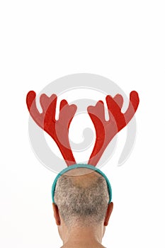 Man Wearing Reindeer Antlers