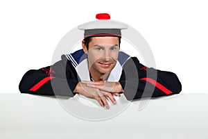 Man wearing sailor uniform