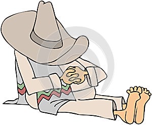 Man Wearing A Sombrero Taking A Siesta photo