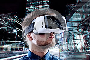 Man wearing virtual img