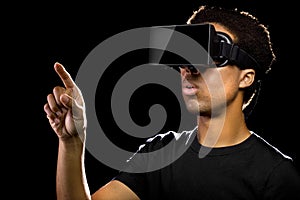 Man Wearing a Virtual Reality Headset