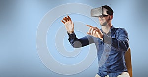 Man wearing a virtual reality headset