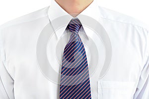 A man wearing white shirt and tie