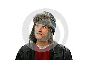 Man wearing winters hat