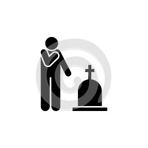 Man weep funeral grief icon. Element of pictogram death illustration