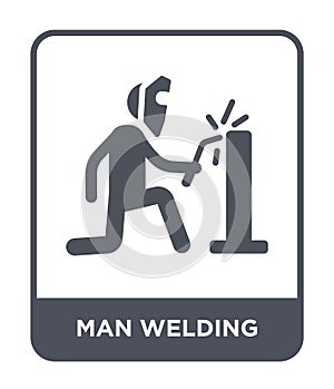 man welding icon in trendy design style. man welding icon isolated on white background. man welding vector icon simple and modern