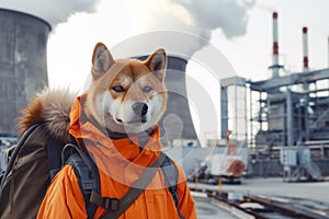 man with welsh corgi head