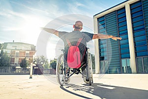 Man on wheel chair