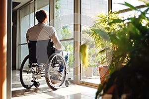 Man in Wheelchair Outside Building, Conveying the Loneliness of Living With Disabilities