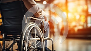 man in a wheelchair, side view without face