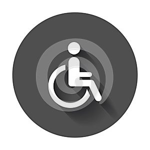 Man in wheelchair vector icon. Handicapped invalid people sign i