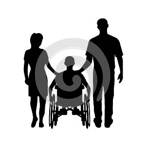 Man in wheelchair vector illustration