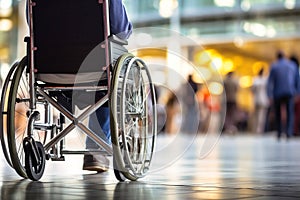 Man in Wheelchair Waiting for Train