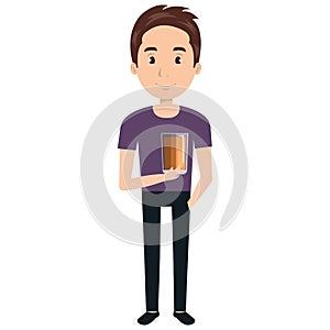 Man with whiskey glass drink