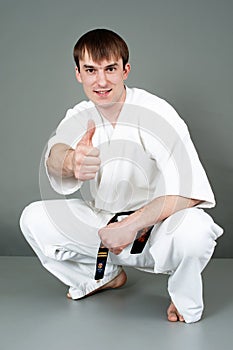 Man in white karate suit