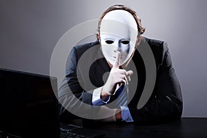 Man in white mask