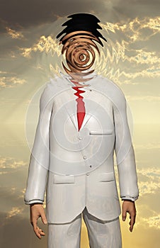 Man in White Suit Obscured Face