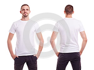 Man in white t-shirt photo