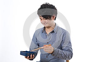 The man who eats a lunch