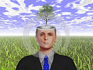 Man who thinks about a Tree