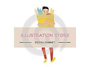 Man width card, space to type name your business. Vector design template