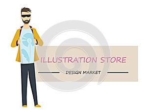 Man width card, space to type name your business. Vector design template