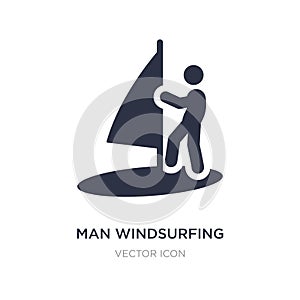 man windsurfing icon on white background. Simple element illustration from Sports concept