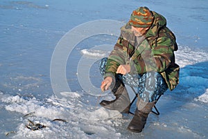 Man on winter fishing 25