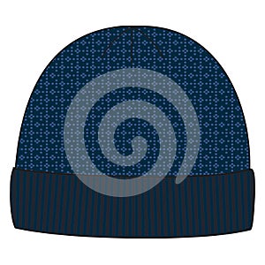 Man winter knitted cap. Design pattern hats. Knit geometry caps, jacquard, fashion, style, trend