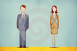 Man and woman as enemies at job