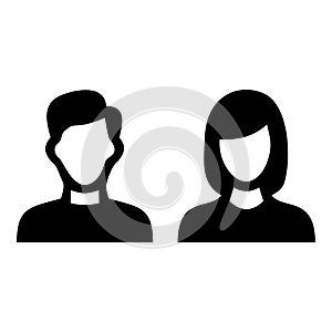 Man and woman avatar icon. Male and female face silhouettes. Serving as avatars or profiles for unknown or anonymous