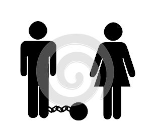 Man & Woman Ball & Chain photo