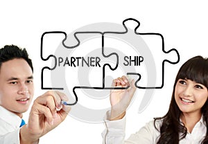 Muž a žena obchod partnerstvo 