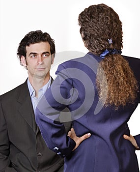 Man woman confrontation photo