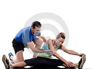 Man woman couple exercising workout Body Building