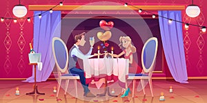 Man woman couple romantic dinner in restaurant