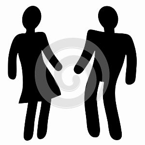 Man and woman dance icon, vector drawing