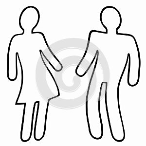 Man and woman dance icon, vector drawing